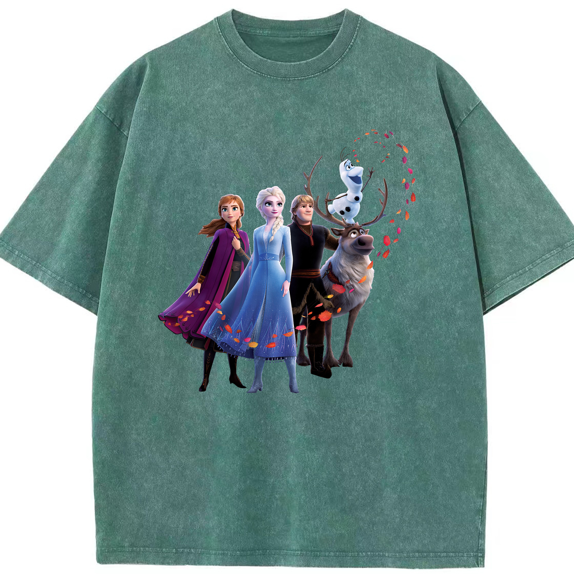 （画像用） アナと雪の女王 アンナ エルサ Frozen Anna Elsa 綿100% ヴィンテージ風 半袖Tシャツ（フロントプリント）